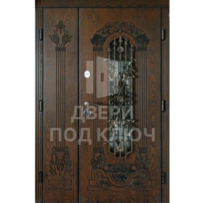 Железная уличная входная дверь со стеклом для дома, цена ДПК-11288